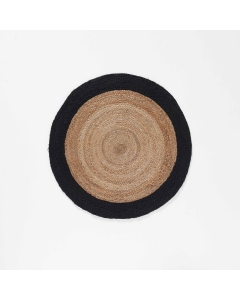 Tapis deco rond (0) 90 cm jute bicolore salem Noir