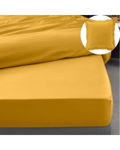 Drap housse qualité hotêl 140 x 190 cm + 2 taies en percale 78 fils Blanc