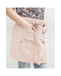 Tablier gaze de coton 45 x 80 cm gaia guimauve Rose clair