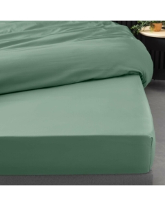 Drap housse 1 personne 90 x 190 cm percale uni 78 fils percaline Tilleul