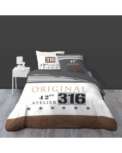 Housse de couette 260 x 240 cm coton 42 fils + 2 taies Original ny