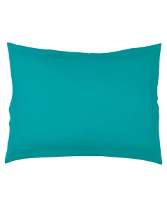 Taie d'oreiller volant plat 50 x 70 cm uni 57 fils lina  + point bourdon Outremer