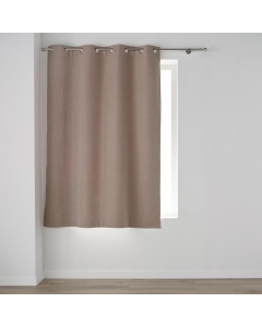 Rideau a oeillets 135 x 180 cm 100% occultant/chambray uni Occultiss Noisette