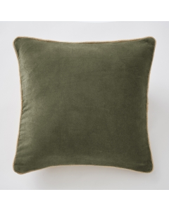 Coussin déhoussable 45 x 45 cm velours de coton césar thym Kaki
