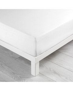 Drap housse 2 personnes 140 x 190 x 30 cm coton bio Biolina Blanc