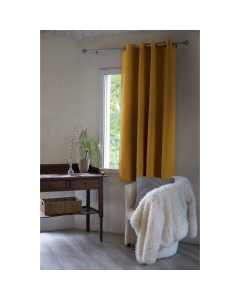 Rideau occultant isolant phonique + polaire 140 x 180 cm Inuit Jaune moutard
