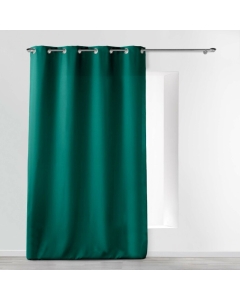 Rideau a oeillets 140 x 260 cm polyester uni essentiel Emeraude