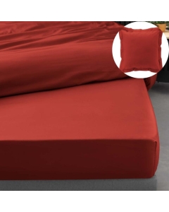 Pack drap housse king size 180 x 200 cm + 2 taies en percale 78 fils Tomette