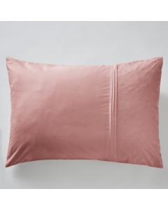 Taie d'oreiller brodée 50 x 70 cm Jeanne Vieux rose