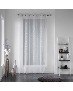 Panneau a oeillets 140 x 240 cm voile sable applique dalya Blanc