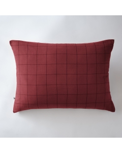 Taie d'oreiller gaze de coton tissée  50 x 70 cm Gaia Match Lie de vin