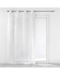 Panneau a oeillets 140 x 240 cm voile sable brode edenia Blanc