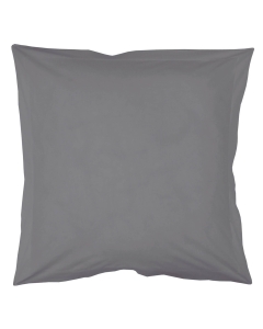 Taie d'oreiller volant plat 63 x 63 cm uni 57 fils lina  + pt bourdon Gris souris