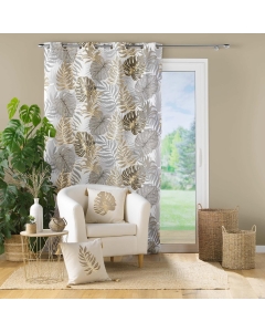 Rideau à oeillets Mogador - 140 x 260 cm, Polyester Imprimé Métallisé