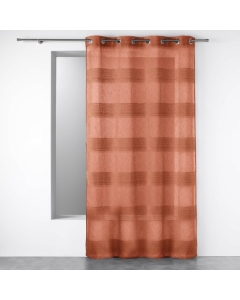 Panneau a oeillets 140 x 280 cm effet lin tisse fils chenille terraza Terracotta