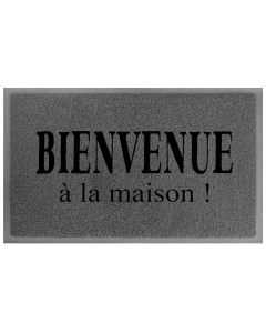 Tapis d'entree rectangle 45 x 75 cm pvc maison Gris/Noir