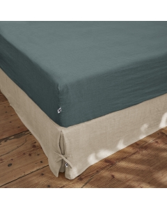 Drap housse 160 x 200 cm en Lin lavé Soline Gris foncé