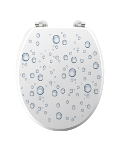 Abattant wc charnieres metal 37.5 x 46 cm mdf imprime Bubble