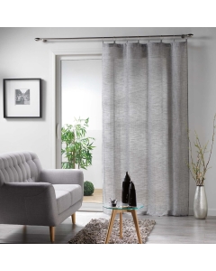 Voilage a anneaux 140 x 240 cm effet lin Milza Anthracite