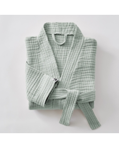 Peignoir Kimono Mixte S/M – Double Gaze de Coton Gaïa Eucalyptus