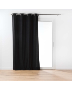 Rideau a oeillets 135 x 260 cm coton recyclé Twily Noir