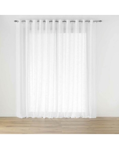 Voilage baie vitrée 400 x 240 cm effet lin tisse haltona Blanc