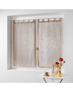 Paire droite passants 2 x 60 x 120 cm effet lin tisse haltona Noisette