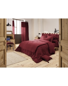 Housse de couette double gaze de coton luxe  240 x 220 cm Gaia Bordeaux