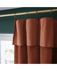 Rideau ajustable + 8 anneaux pince  140 x 270 cm velours de coton césar terracotta Orange