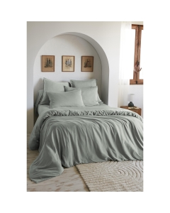 Housse de Couette 260 x 240 cm – Lyocell Uni Lysandre Lichen