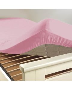 Drap housse 2 personnes King size 180 x 200 x 30 cm coton 57 fils Lina Rose dragée
