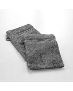 2 gants de toilette 15 x 21 cm eponge unie tendresse Anthracite