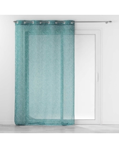 Voilage a oeillets 140 x 240 cm effet lin tissé Solea Pétrole