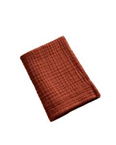 Serviette Invité Gaïa 30 x 50 cm – Gaze de Coton Unie Terracotta