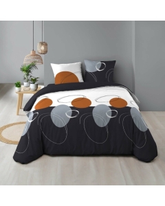 Housse de couette 240 x 220 cm coton 57 fils + 2 taies Oblis