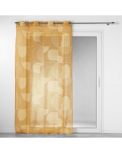 Voilage a oeillets 140 x 240 cm voile sablé imprimé Esquisse Camel