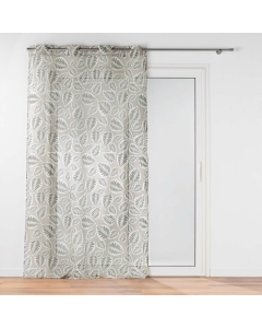 Voilage a oeillets 140 x 240 cm voile sablé imprimé Alma Noir