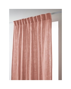 Rideau Galon Fronceur 140 x 240 cm - Double Gaze de Coton  - Uni Gaïa Rose Pêche