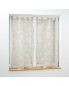 Paire droite passants 2 x 60 x 120 cm voile tisse applique karla Taupe