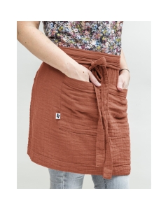 Tablier gaze de coton 45 x 80 cm gaia terracotta Orange