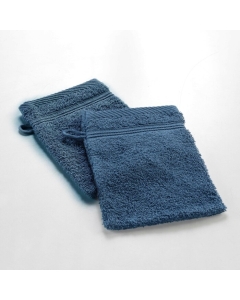 2 gants de toilette 15 x 21 cm eponge unie tendresse Saphir