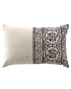 Coussin déhoussable 40 x 60 cm poly-coton Isalina Noir