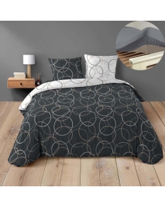 Pack housse de couette 240 220 cm Felix + DH 140 x 190 cm Gris