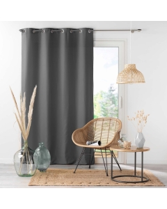 Lot de 4 Rideaux à Œillets - 140 x 260 cm - Microfibre Légère - Anthracite Absolu