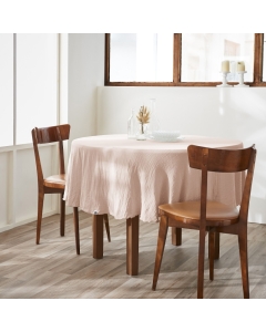 Nappe ronde (0) 180 cm gaze de coton unie gaïa guimauve Rose clair