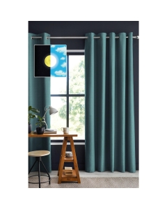 Rideau 100% occultant luxe spécial petites fenêtres 140 x 180 cm Obscure Bleu canard