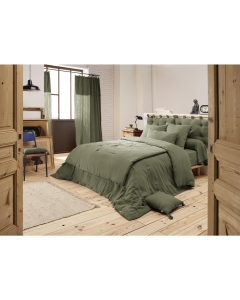 Housse de couette double gaze de coton luxe 200 x 200 cm Gaia Romarin