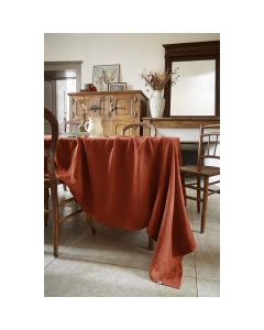 Nappe rectangle 170 x 250 cm lin lavé soline paprika Orange