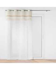 Voilage a oeillets 140 x 240 cm voile sablé + jute Janara Naturel