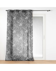 Voilage a oeillets 140 x 240 cm voile sablé imprimé Cabana Noir